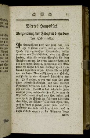 Viertes Hauptstück. Vergleichung der Fähigkeit dieser beyden Schriftsteller.