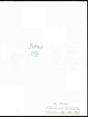 Kutzer, [Theodor], Oberbürgermeister der Stadt Mannheim, Schriftwechsel mit Wichert