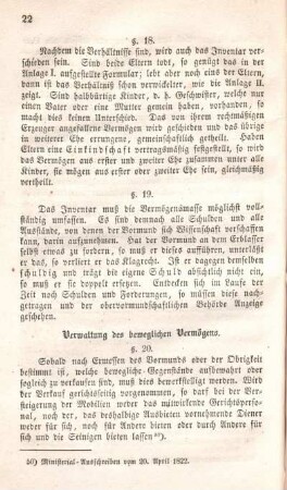 Verwaltung des beweglichen Vermögens.