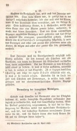Verwaltung des beweglichen Vermögens.