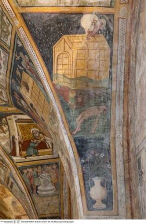 Szenen aus dem Alten Testament und aus dem Leben Christi, Franziskanerheilige und die vier Kardinaltugenden, Die Sintflut und der Untergang der Menschheit (Genesis 7:10 - 8:17)