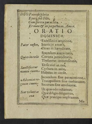 Oratio Dominica.
