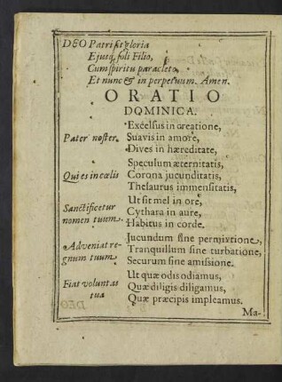 Oratio Dominica.