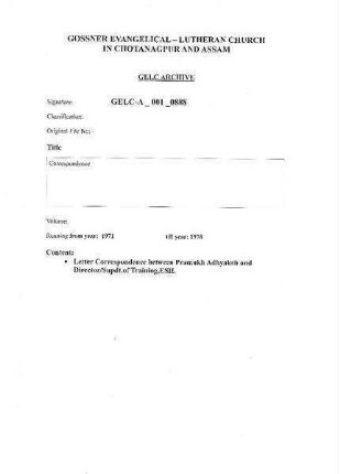 Correspondence