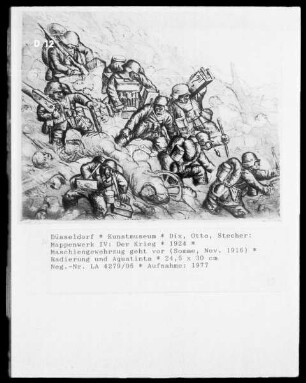 Mappenwerk IV: Der Krieg — Maschinengewehrzug geht vor (Somme, Nov. 1916)
