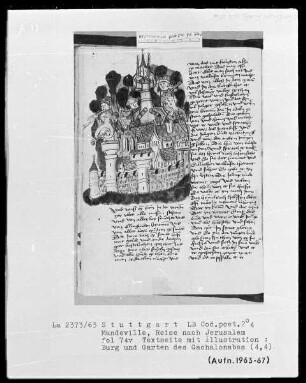 Jean de Mandeville, Reise nach Jerusalem — Burg und Garten des Gachalonabes, Folio 74verso