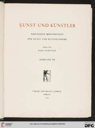 7: Kunst und Künstler: illustrierte Monatsschrift für bildende Kunst und Kunstgewerbe