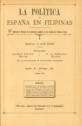 Núm. 13. 4 Agosto 1891