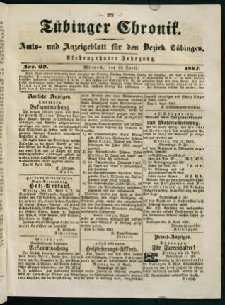 273-292, 10. April (Nr. 69) - 16. April (Nr. 73)