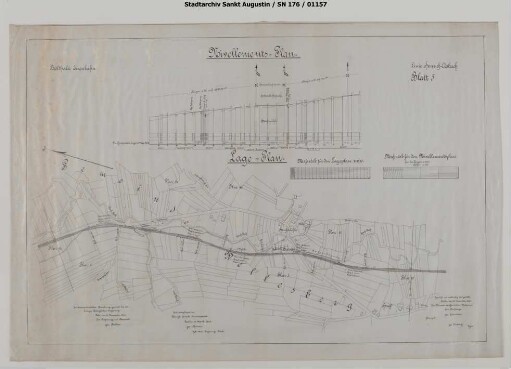 Linie Hennef - Asbach, Blatt 5: Lage- und Höhenplan in und um Hanfmühle