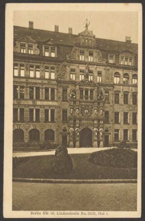 Ansichtskarte Gebäude der Victoria-Versicherung, Lindenstraße [2/3]