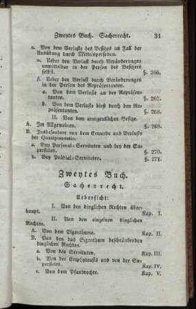Zweytes Buch. Sachenrecht