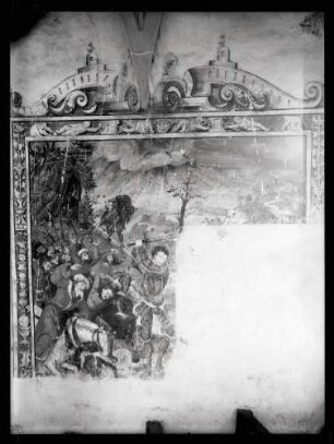 Stadtkirche; Wandbild, Martyrium der Heiligen Katharina