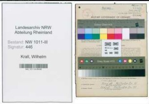 Entnazifizierung Wilhelm Krall , geb. 31.08.1911 (Hilfsschlosser)