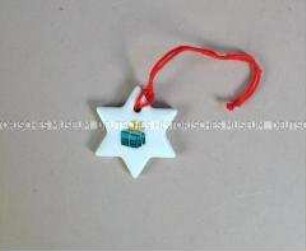 Christbaumschmuck: Plätzchen-Anhänger, Stern mit Geschenk-Motiv