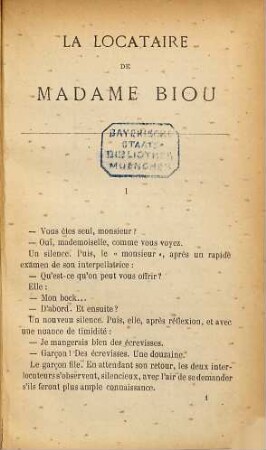 La locataire de madame Biou