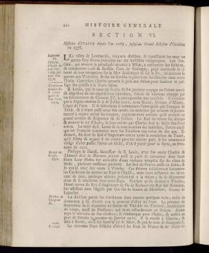 Section VI. Histoire d´Italie depuis l´an 1269 jusqu´à l´an 1378.