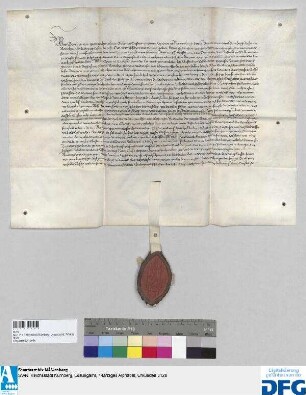 Georius, Abt des Klosters St. Egidien in Nürnberg, stellt ein Vidimus aus über eine Einigung des Klosters Pillenreuth mit dem Rate der Stadt Nürnberg vom 5. August 1392.