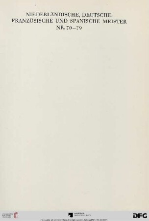 Niederländische, Deutsche, Französische und Spanische Meister (Nr. 70-79)