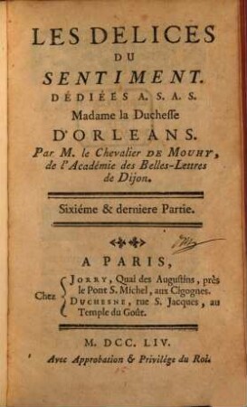 Les Delices Du Sentiment, 6