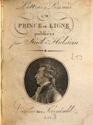 Lettres et pensées du Maréchal Prince de Ligne. [1]