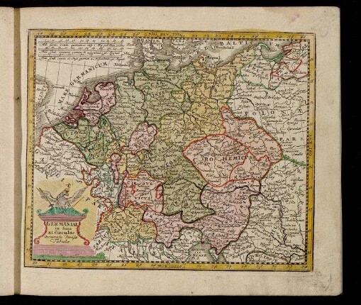 Germaniae in suos XI. Circulos accurato divisæ Tabula.