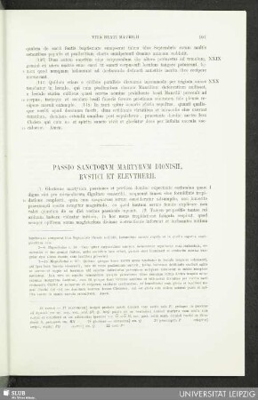 Passio Sanctorum Martyrum Dionisii, Rustici Et Eleutherii