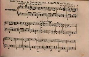 Potpourri aus Suppée's Operette Die schöne Galathea : für Zither ; op. 93