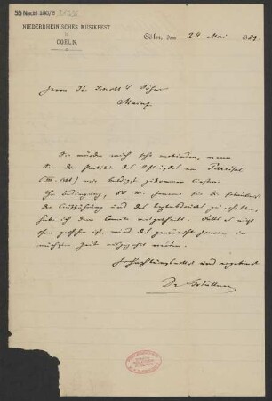 Brief an B. Schott's Söhne : 24.05.1889