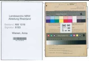 Entnazifizierung Anna Wienen , geb. 06.02.1915 (Buchhalterin)