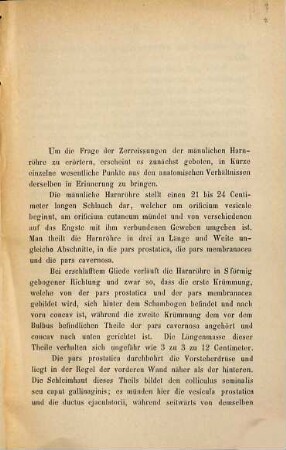 Ueber Zerreissungen der männlichen Harnröhre und deren Behandlung