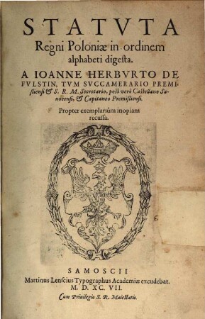 Statuta Regni Poloniae : in ordinem alphabeti digesta