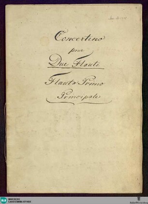 Concertos - Don Mus.Ms. 1348 : fl (2), orch; d; MosM deest