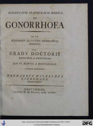 De Gonorrhoea.