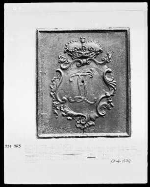 Monogramm Friedrichs II. von Hessen Kassel unter einer Krone