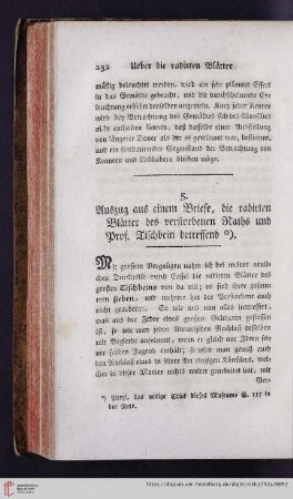 Auszug aus einem Briefe, die radirten Blätter des verstorbenen Raths und Prof. Tischbein betreffend