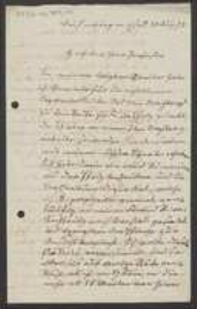 Brief von Friedrich Wilhelm Schultz an Unbekannt