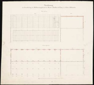 Chemische Fabrik »Kanne« (Kunheim & Co.), Berlin-Niederschöneweide Schwefelsäure-Fabrik: Erweiterung des Bleikammergebäudes: Grundriss EG, 1. OG