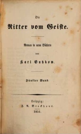 Die Ritter vom Geiste : Roman in neun Büchern, 5
