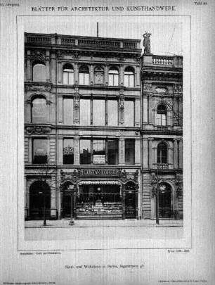 Tafel 40: Kauf- und Wohnhaus in Berlin, Jägerstrasse 45