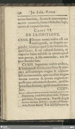Caput VI. De Eruditione