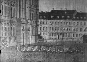 Berlin, die Schloßwache zieht auf