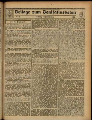 Zweite Ausgabe vom Sonntag, den 13. November 1927.