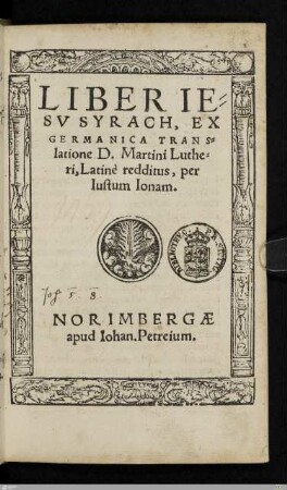 Liber Iesv Syrach