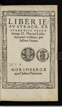 Liber Iesv Syrach
