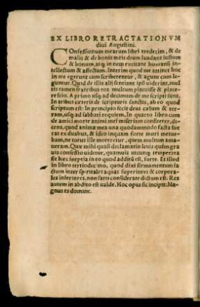 Ex Libro Retractionum divi Augustini.