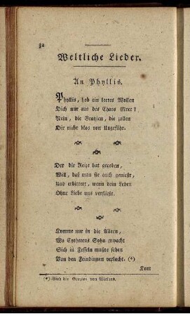 Weltliche Lieder.
