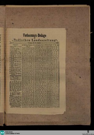Badische Landes-Zeitung, Verloosungs-Beilage zur Badischen Landeszeitung, No. 5