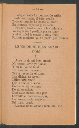 Lejos de mi bien amado : (Vals)