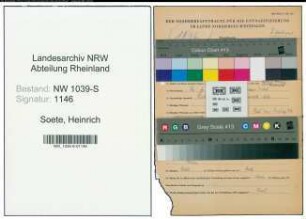 Entnazifizierung Heinrich Soete , geb. 12.02.1902 (Beamter)